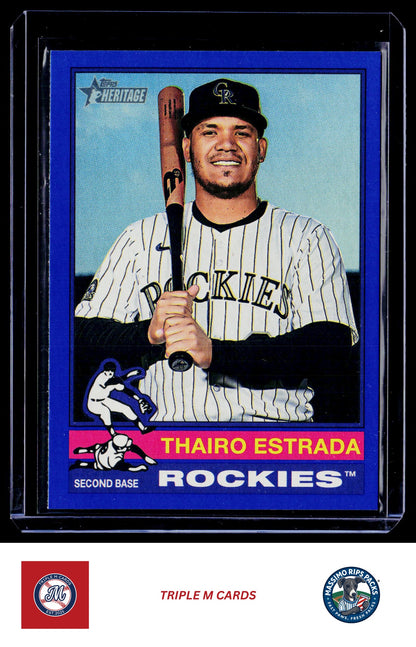 2025 Topps Heritage #504 Thairo Estrada Dark Blue Border
