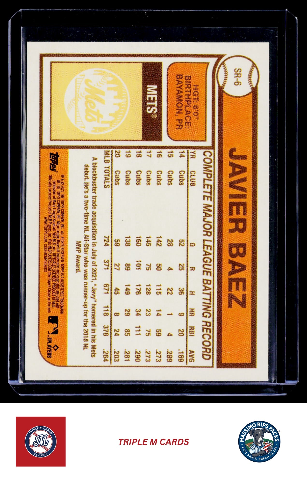 2021 Topps UK Edition #SR-6 Javier Baez 1978-79 Redux