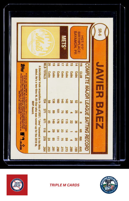 2021 Topps UK Edition #SR-6 Javier Baez 1978-79 Redux