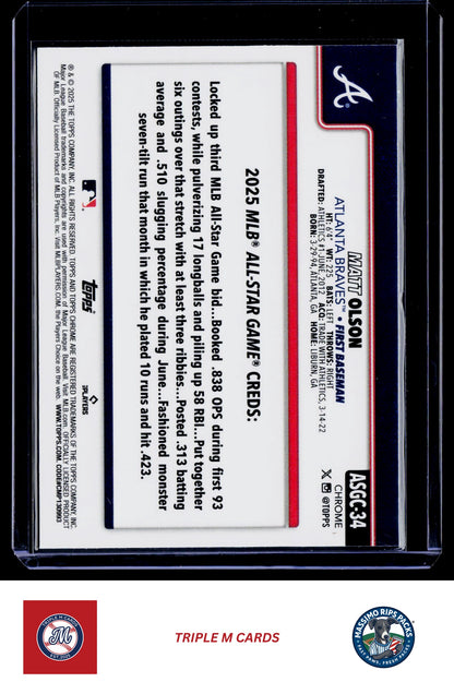 2025 Topps Chrome Update #ASGC-34 Matt Olson 2025 All-Star Game