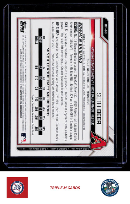 2021 Bowman #BP-60 Seth Beer Prospects