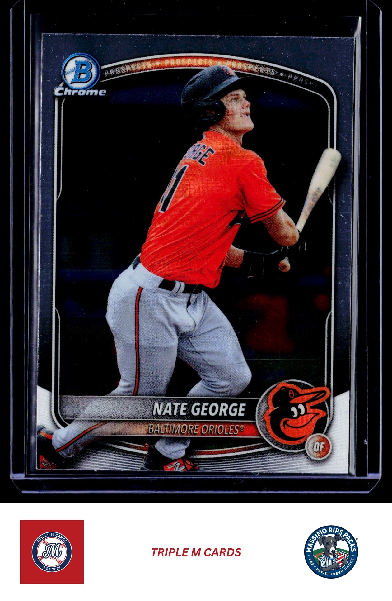 2025 Bowman Draft #BDC-113 Nate George Chrome Refractor