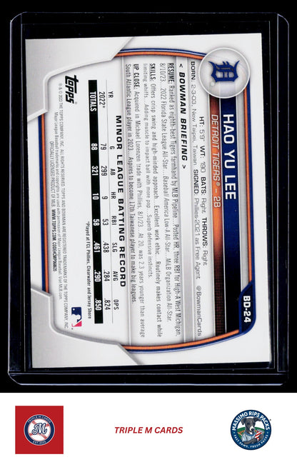 2023 Bowman Draft #BD-24 Hao Yu Lee