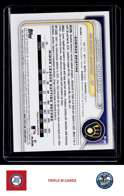 2024 Bowman #BP-140 Jackson Chourio Prospects