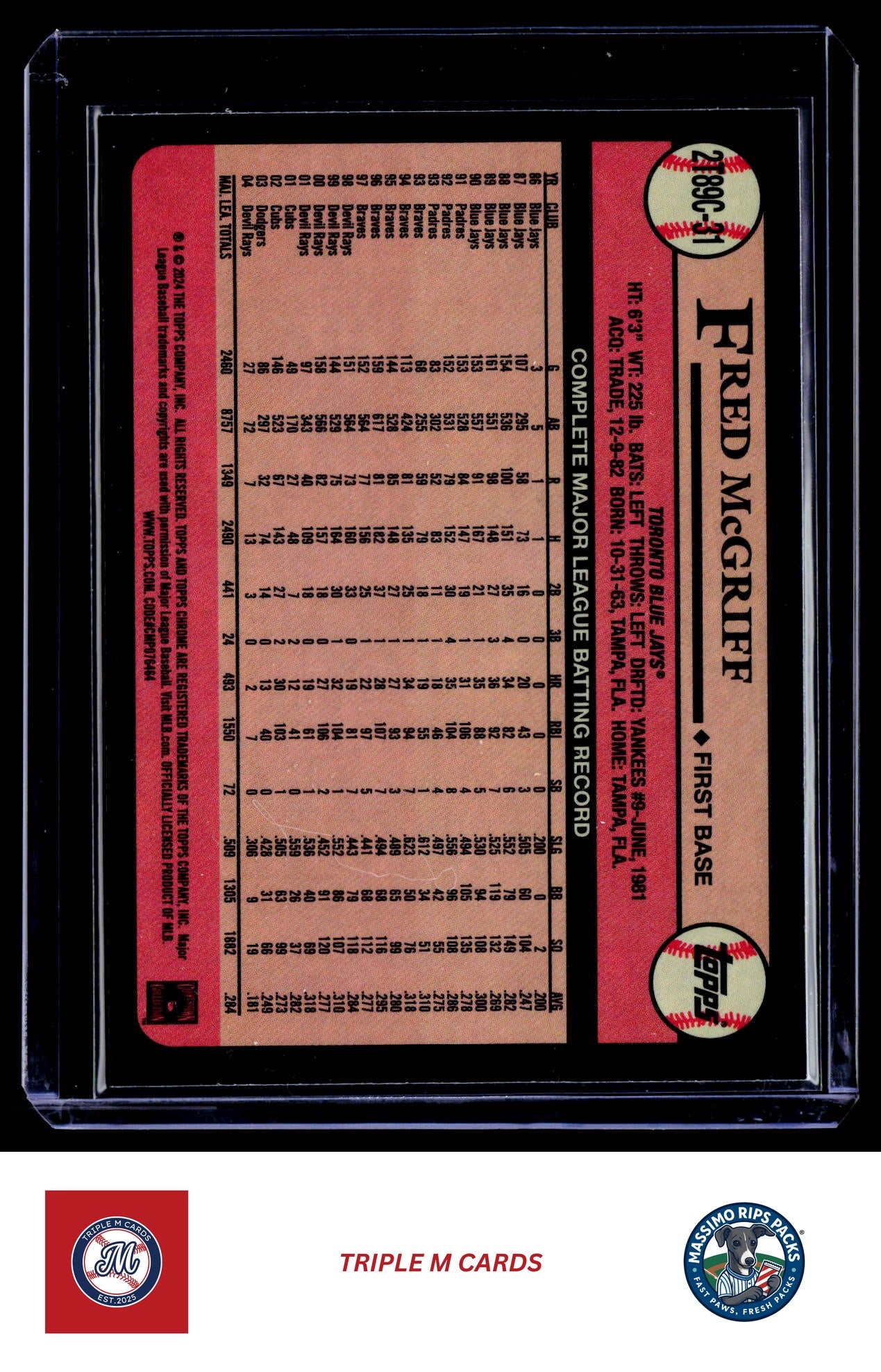 2024 Topps #2T89C-31 Fred McGriff