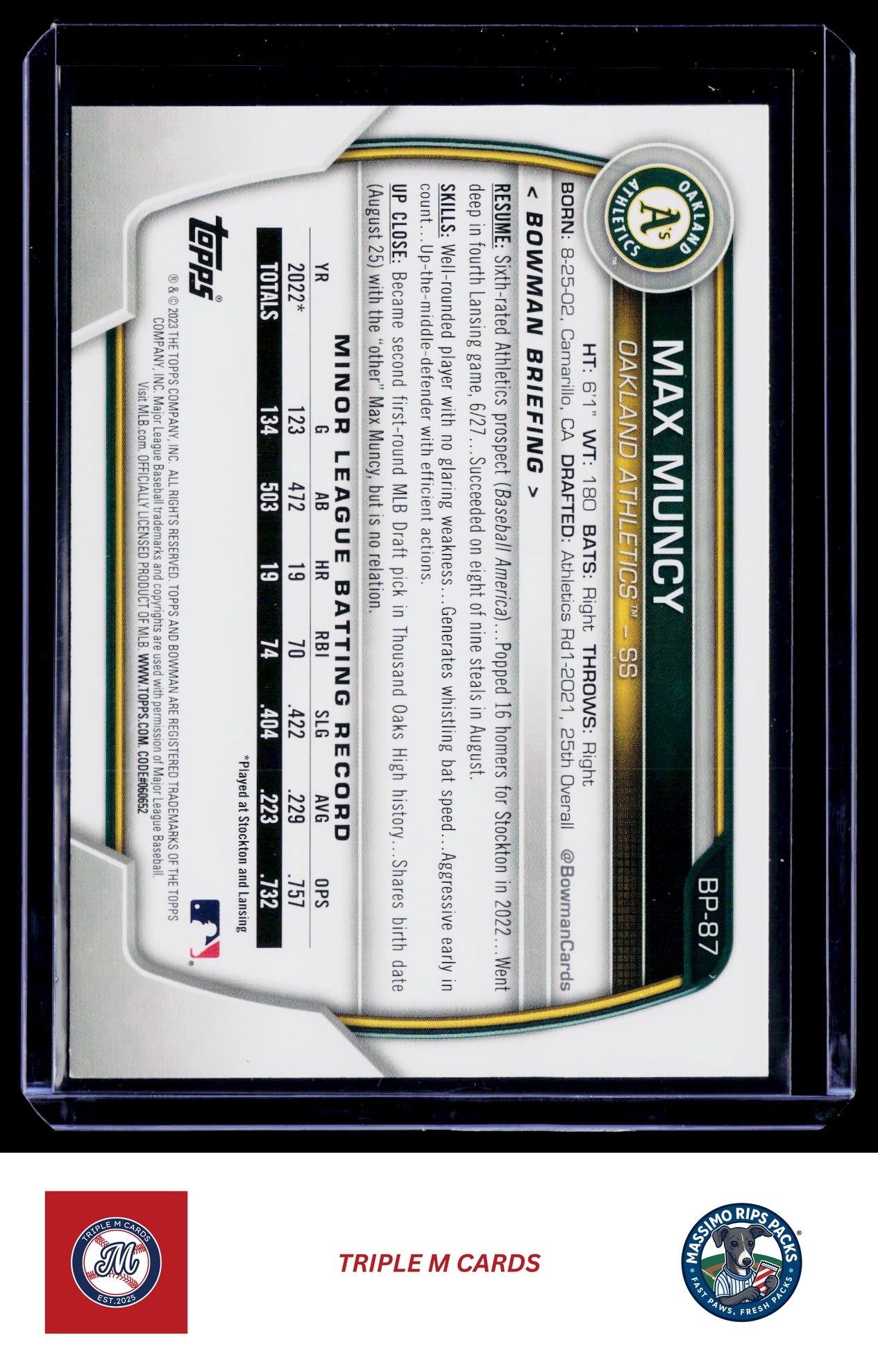2023 Bowman #BP-87 Max Muncy Prospects
