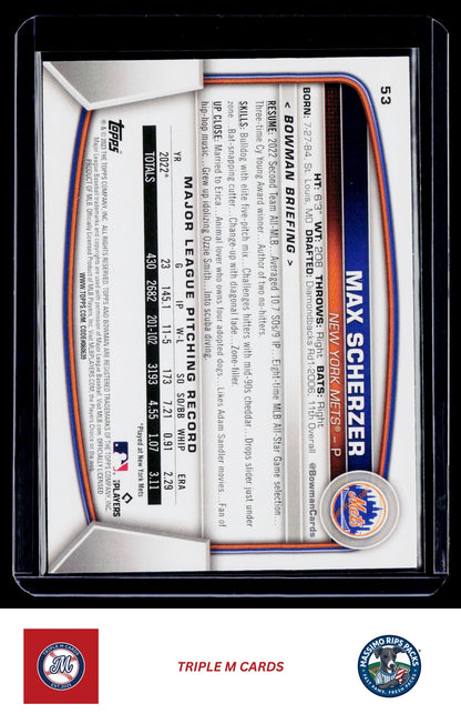2023 Bowman #53 Max Scherzer