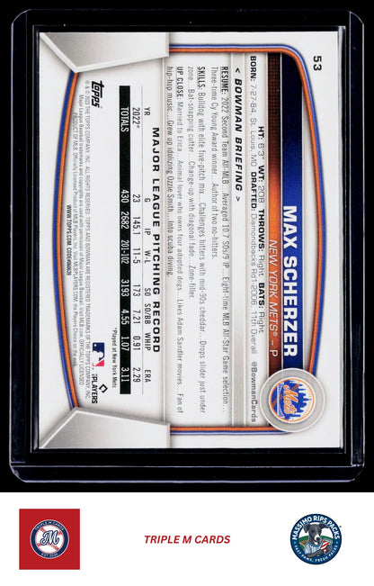 2023 Bowman #53 Max Scherzer