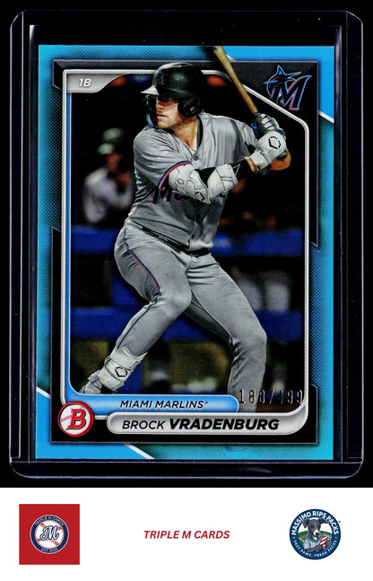 2024 Bowman #BP-62 Brock Vradenburg Prospects Sky Blue #/499