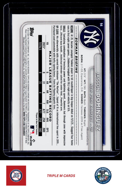 2024 Bowman Chrome #94 Jasson Domínguez