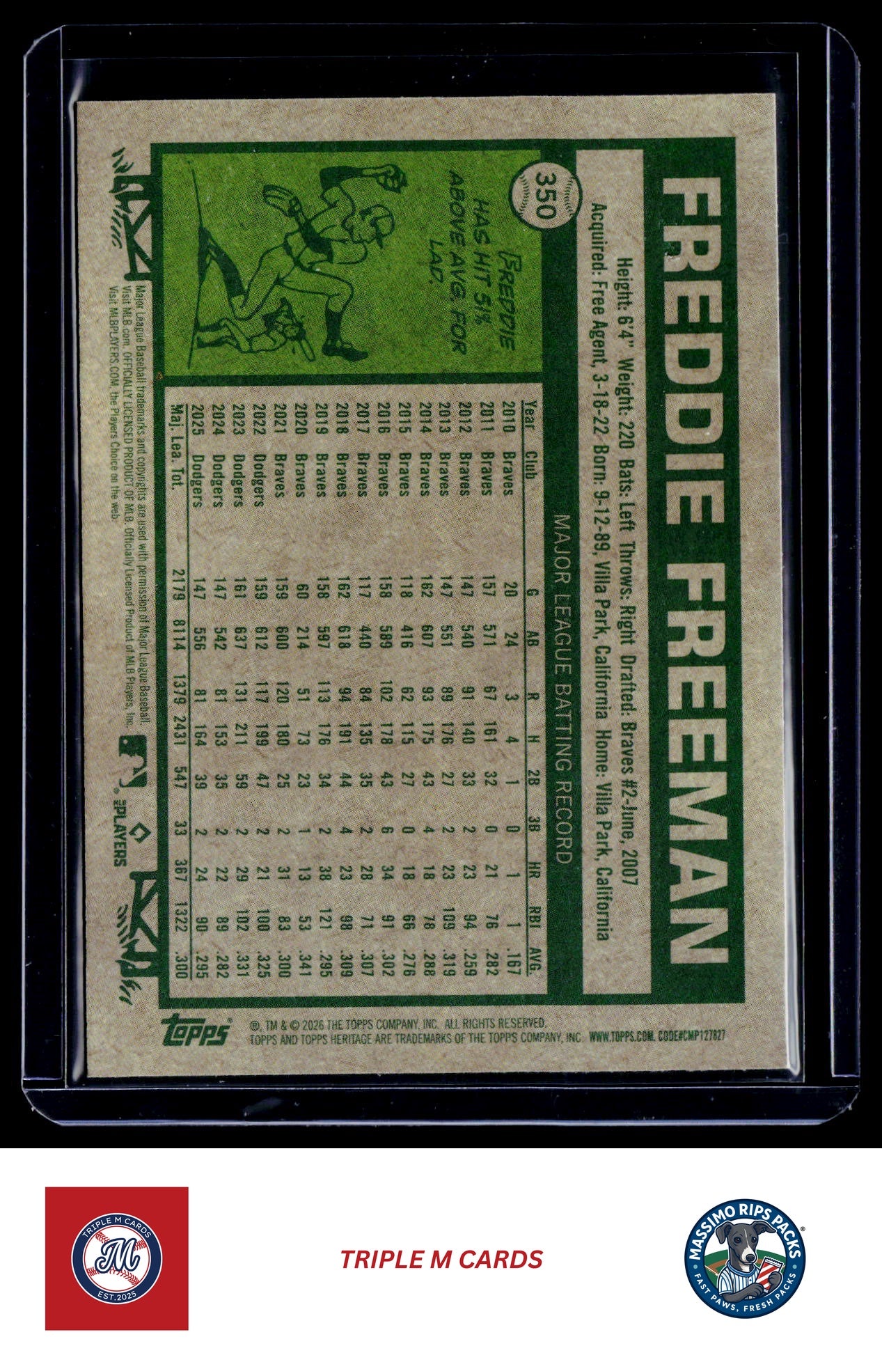 2026 Topps Heritage #350 Freddie Freeman Chrome