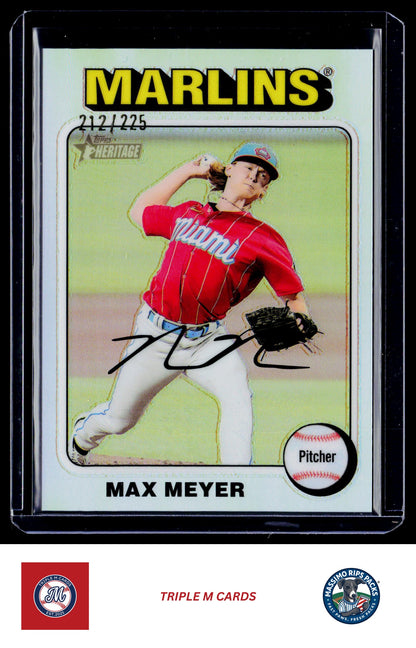 2024 Topps Heritage #492 Max Meyer Chrome Silver Refractor #/225