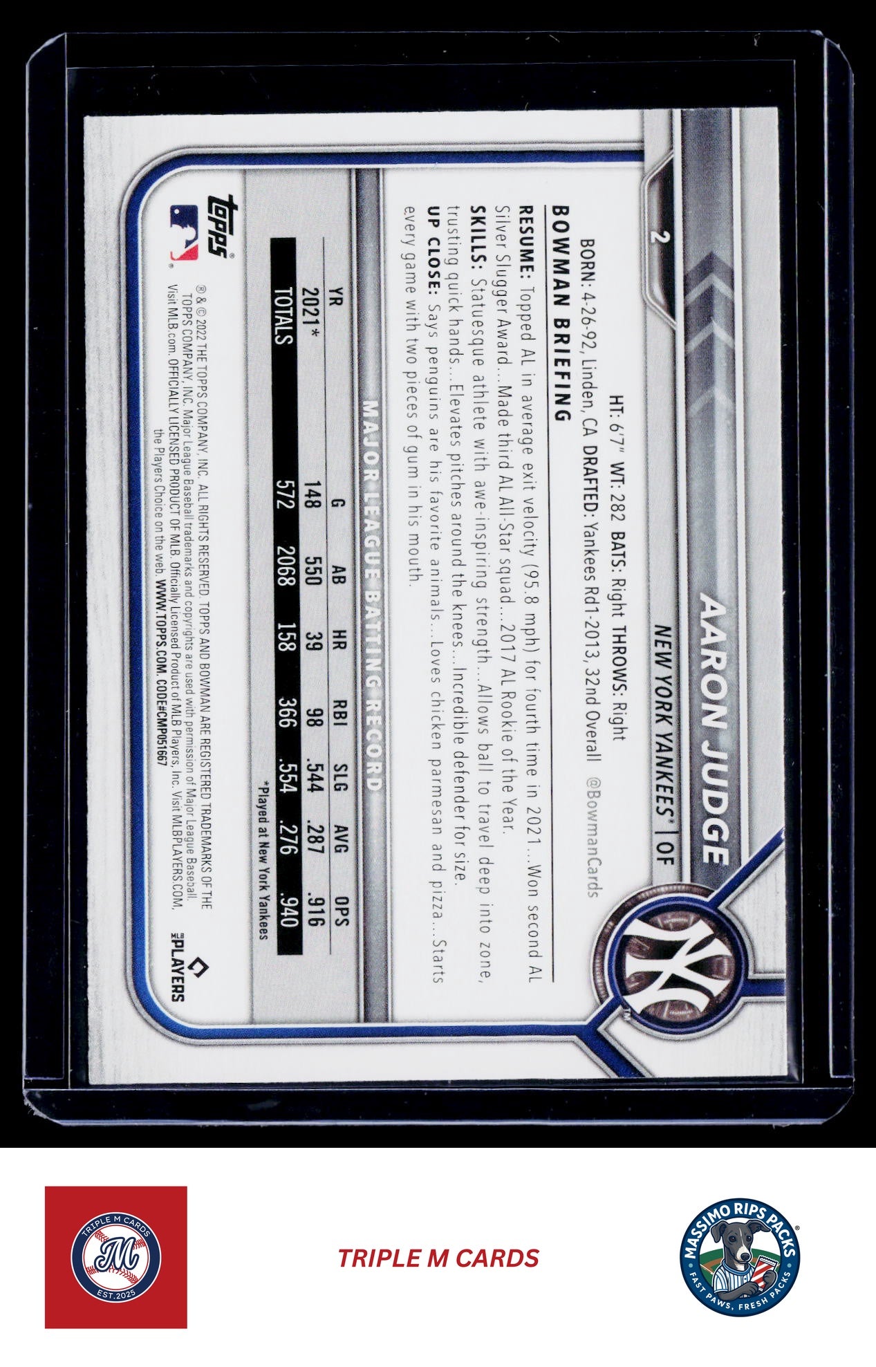 2022 Bowman #2 Aaron Judge