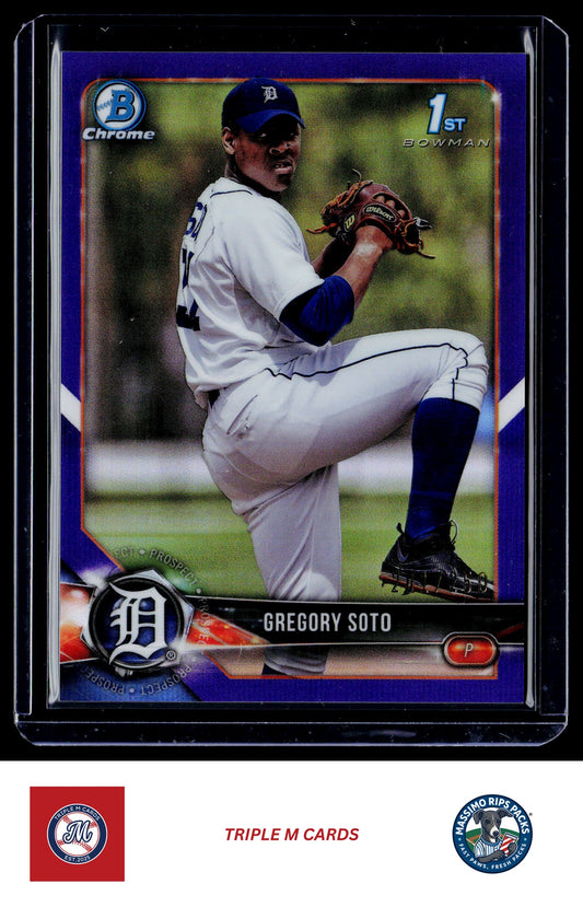 2018 Bowman Chrome #BCP239 Greg Soto Prospects Purple Refractor #/250