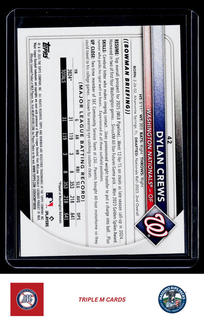 2025 Bowman #42 Dylan Crews