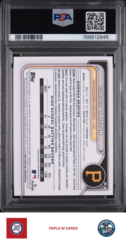 2024 Bowman Draft #BD-22 Konnor Griffin PSA 9