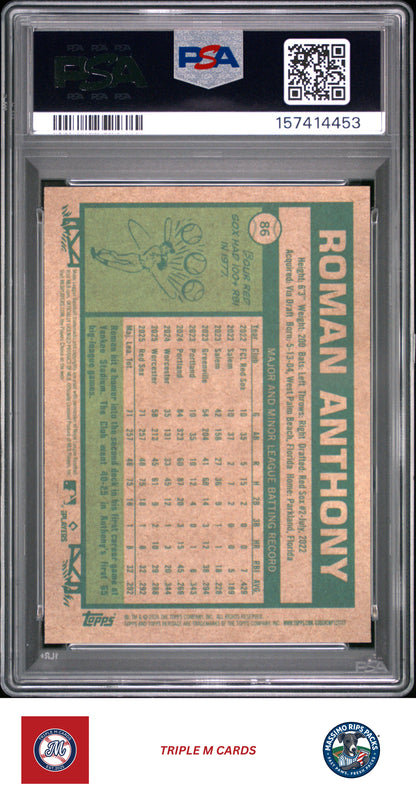 2026 Topps Heritage #86 Roman Anthony PSA 9