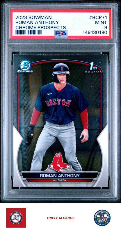 2023 Bowman #BCP-71 Roman Anthony Chrome Prospects PSA 9