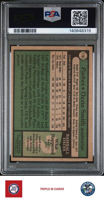 1979 Topps #116 Ozzie Smith PSA 2