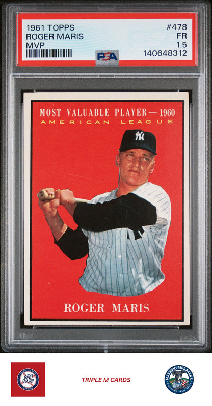 1961 Topps #478 Roger Maris PSA 1.5