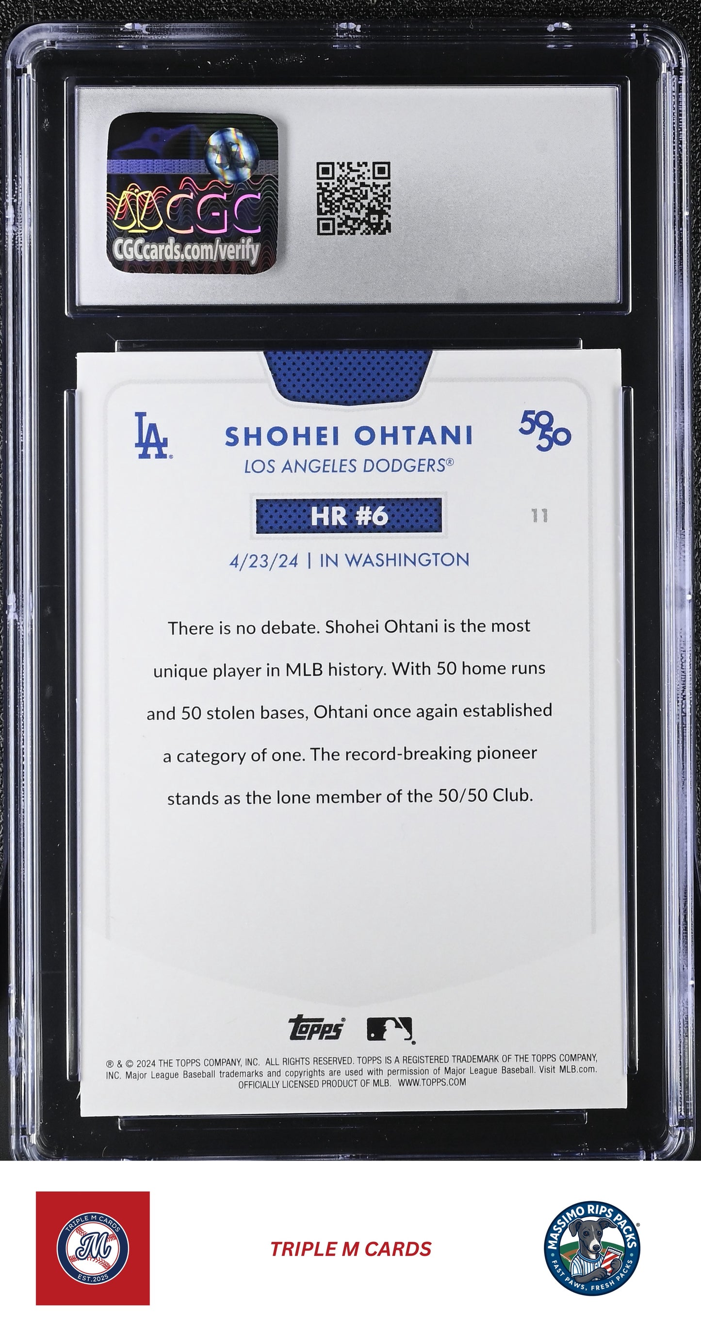 2024 Topps 50/50: Shohei Ohtani #11 Shohei Ohtani CGC 9