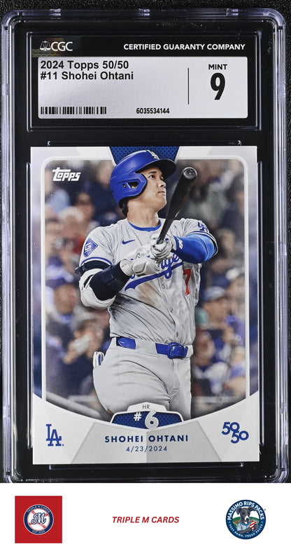 2024 Topps 50/50: Shohei Ohtani #11 Shohei Ohtani CGC 9