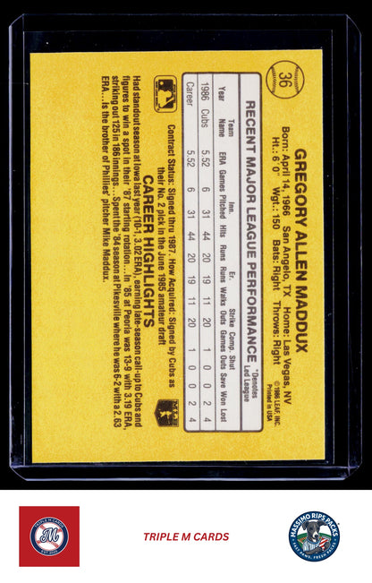 1987 Donruss #36 Greg Maddux