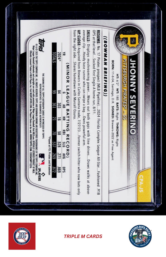 2025 Bowman Chrome #CPA-JS Jhonny Severino Prospect Autographs