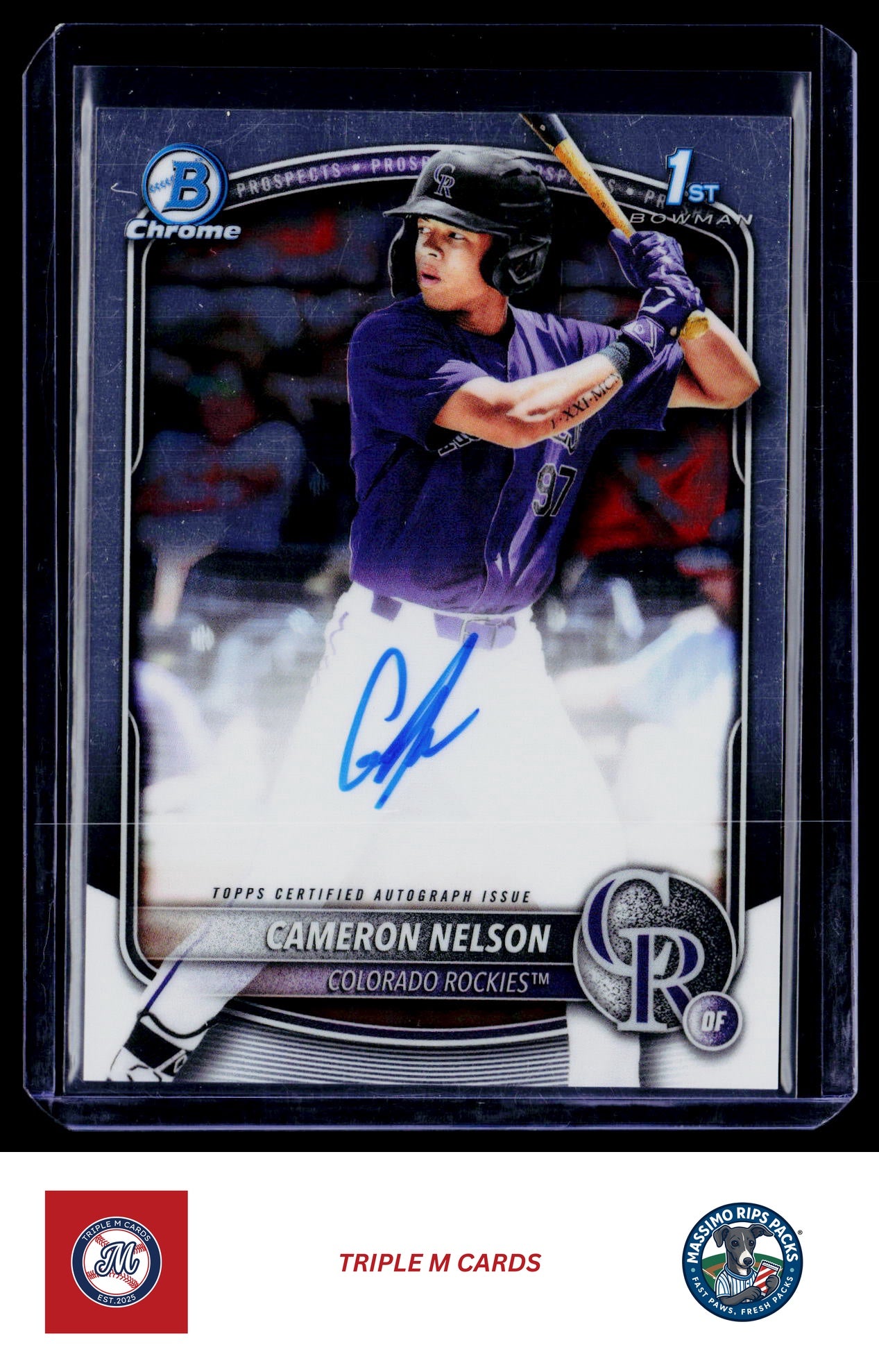 2025 Bowman Draft #CPA-CN Cameron Nelson Chrome Prospect Autographs
