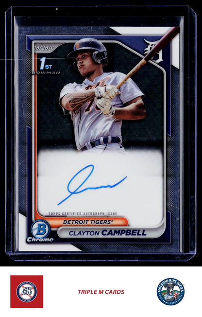 2024 Bowman Chrome #CPA-CCA Clayton Campbell Prospect Autographs