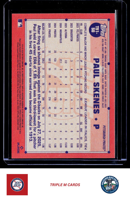 2026 Topps #T91-50 Paul Skenes 1991 Topps Baseball 35th Anniversary (Series One)