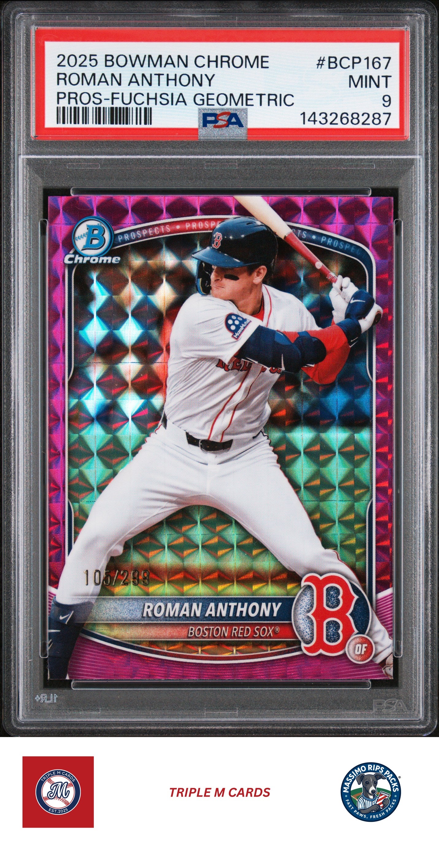 2025 Bowman Chrome #BCP-167 Roman Anthony PSA 9
