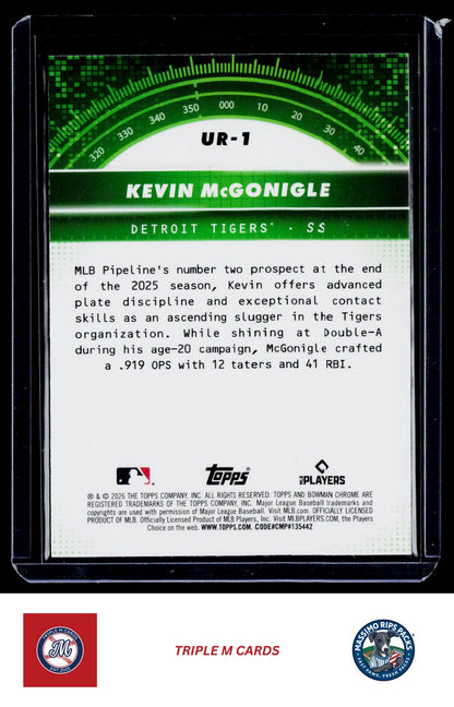 2026 Bowman #UR-1 Kevin McGonigle Under the Radar