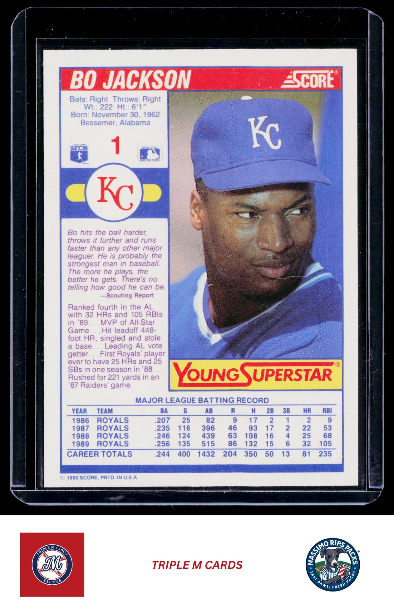 1990 Score #1 Bo Jackson Young Superstars I