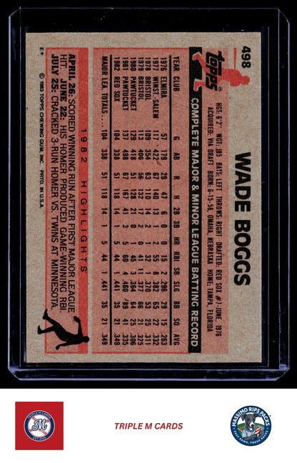 1983 Topps #498 Wade Boggs