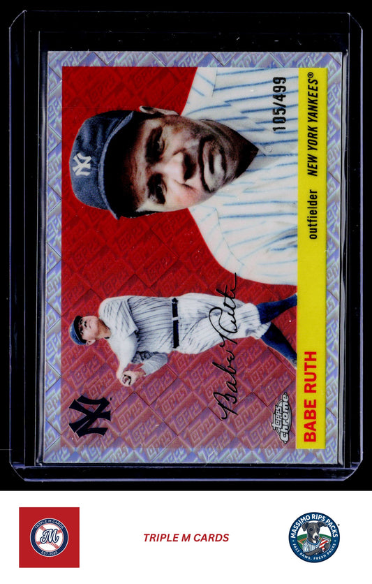 2025 Topps Chrome Platinum #418 Babe Ruth Topps Refractors #/499