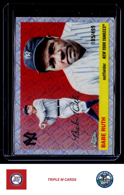 2025 Topps Chrome Platinum #418 Babe Ruth Topps Refractors #/499