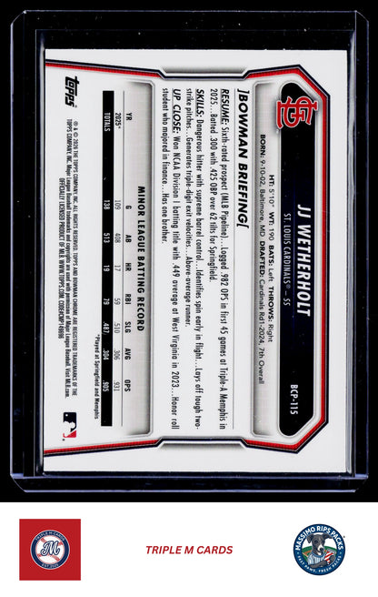 2026 Bowman #BCP-115 JJ Wetherholt