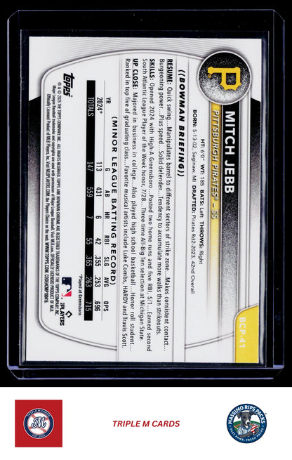 2025 Bowman #BCP-41 Mitch Jebb Chrome Prospects