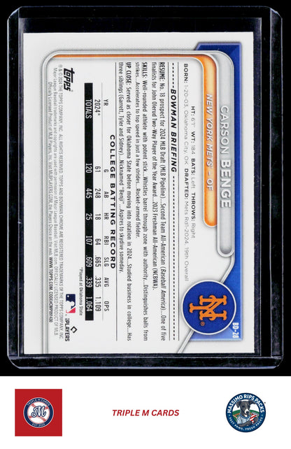 2024 Bowman Draft #BD-28 Carson Benge