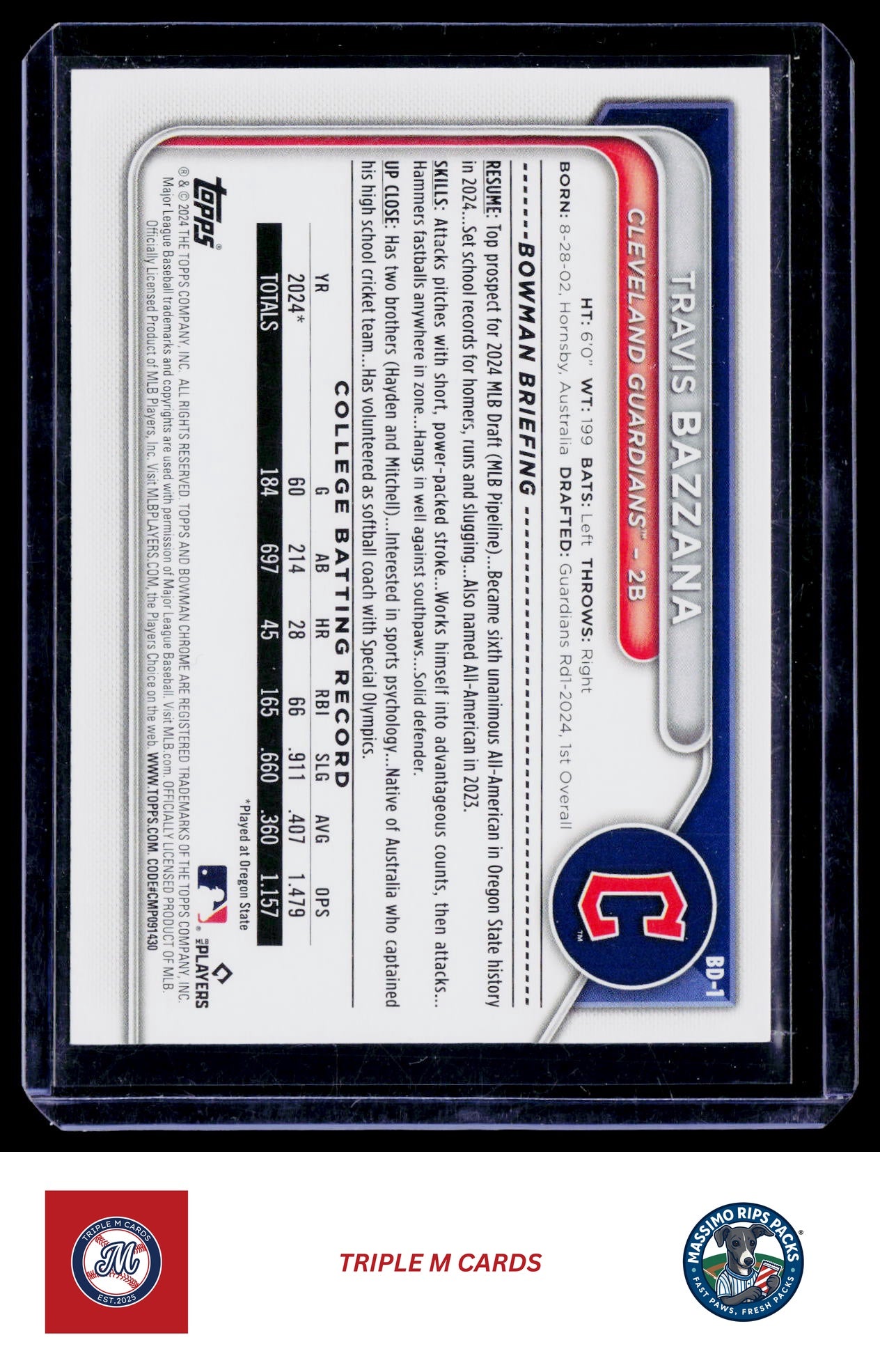 2024 Bowman Draft #BD-1 Travis Bazzana