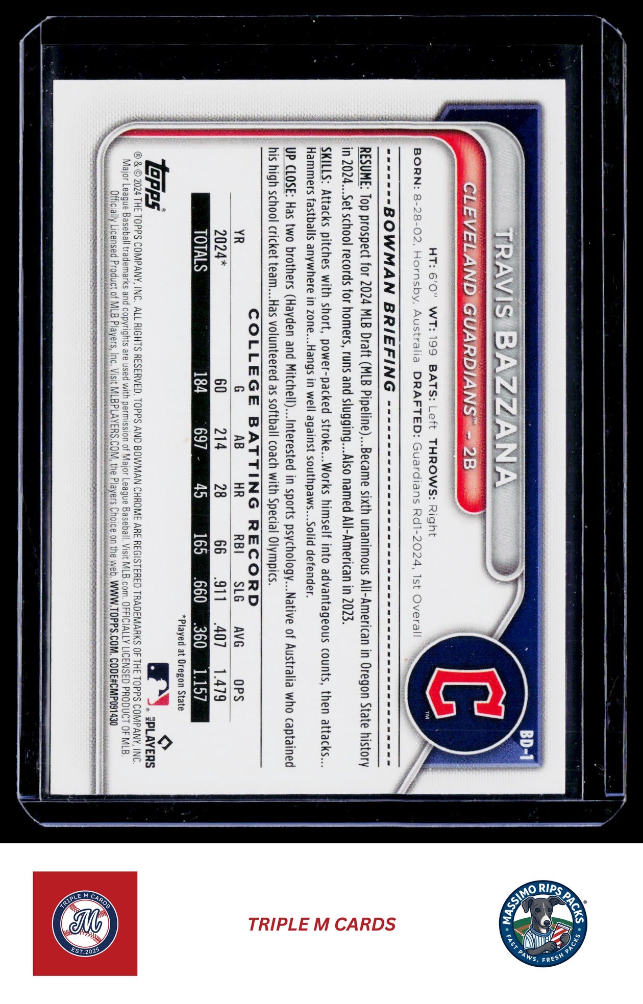 2024 Bowman Draft #BD-1 Travis Bazzana