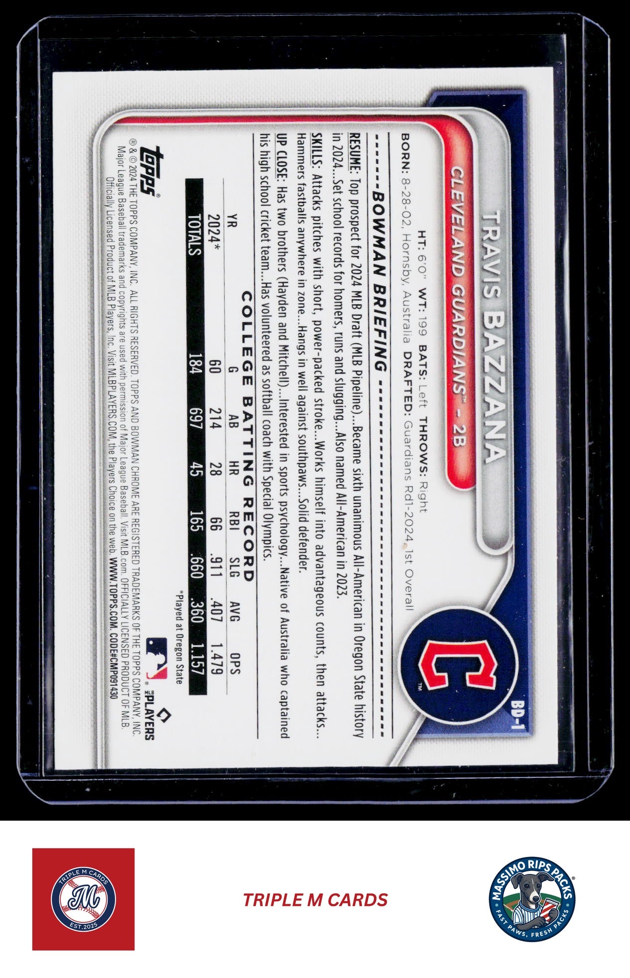 2024 Bowman Draft #BD-1 Travis Bazzana