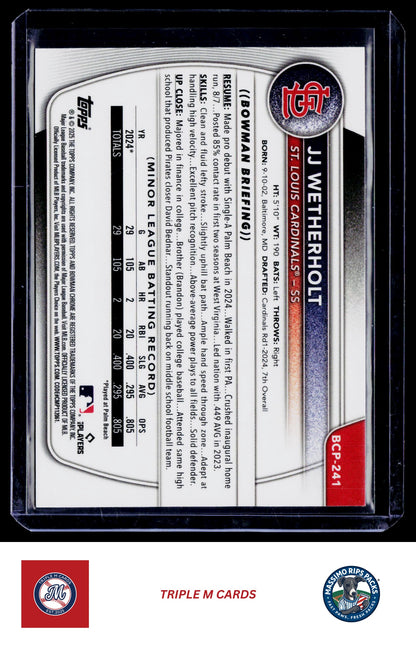2025 Bowman Chrome #BCP-241 JJ Wetherholt Prospects