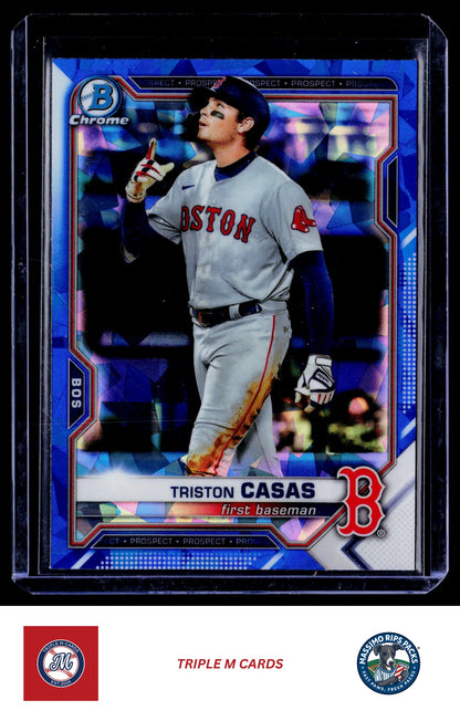 2021 Bowman Draft #BDC-173 Triston Casas Chrome Sky Blue Refractor