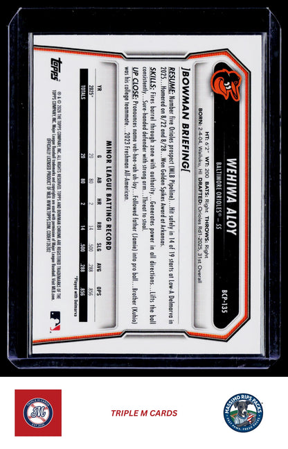 2026 Bowman #BCP-135 Wehiwa Aloy Chrome Prospects