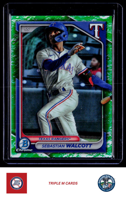 2024 Bowman #BCP-81 Sebastian Walcott Chrome Prospects Lunar Glow Refractors