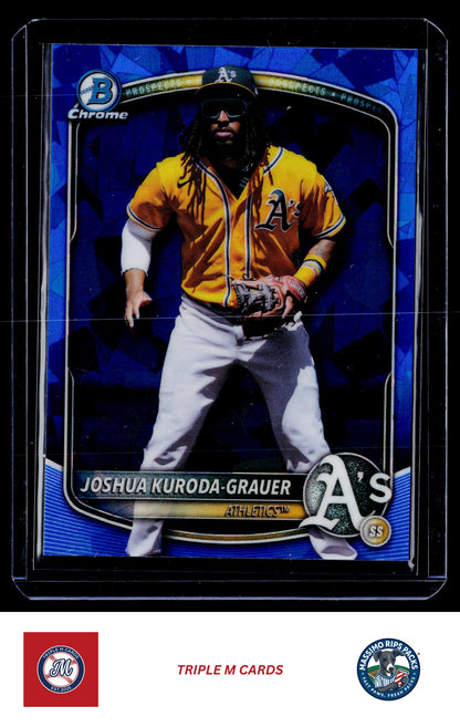 2025 Bowman Draft #BDC-125 Joshua Kuroda-Grauer Chrome Sky Blue Refractor
