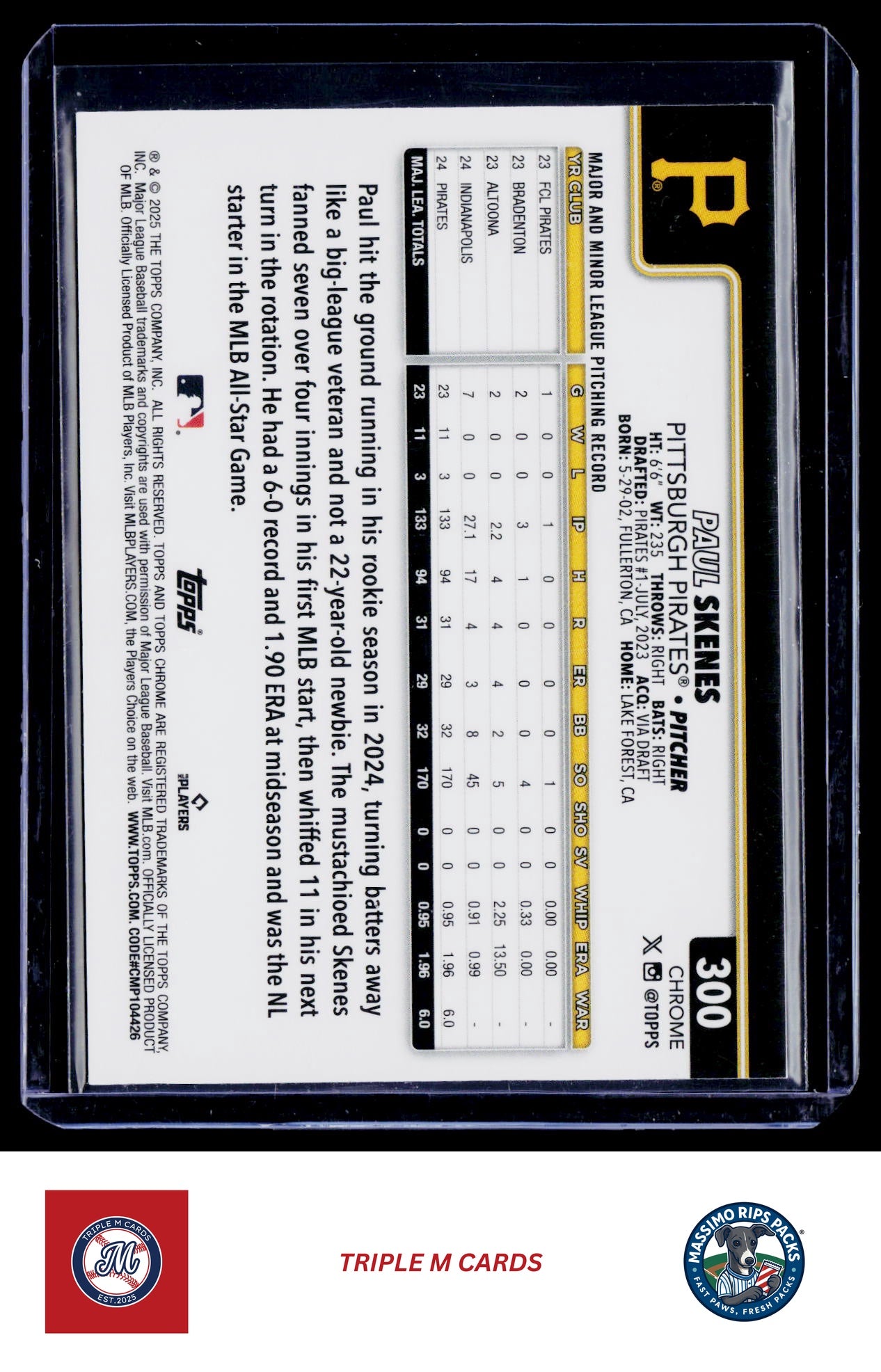 2025 Topps Chrome #300 Paul Skenes Prism Refractors