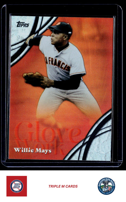 2026 Topps #GW-6 Willie Mays Glove Work